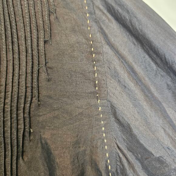 DVE Niva‎ Silk Black Pintuck Sheer Long Sleeve Breathable Blouse Size Small - Picture 7 of 16